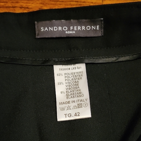 Sandro Ferrone - Roma Black Straight Leg Womens Trousers - Picture 2 of 6